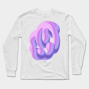 Fluid geometric purple abstract shape worm Long Sleeve T-Shirt